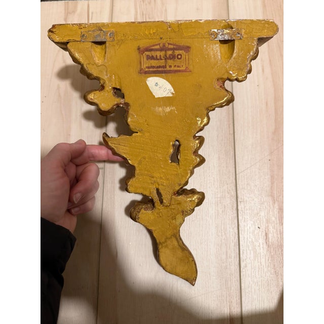 Palladio Hand Carved Gilded Wood Decorative Wall Shelf. For Sale - Image 4 of 6