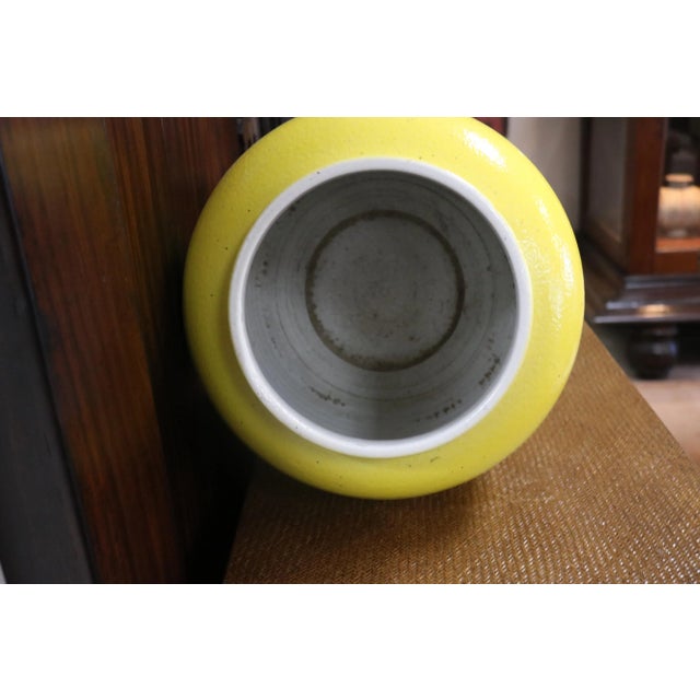 Early 20th Century Early 20th Century Yellow Glazed Ceramic Jar For Sale - Image 5 of 7