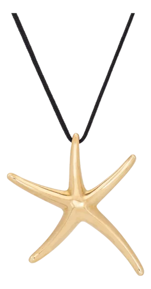 Tiffany & Co Large Starfish Pendant Necklace 18k Gold Elsa Peretti Estate