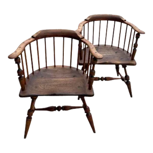 19th Century Firehouse Windsor Armchairs