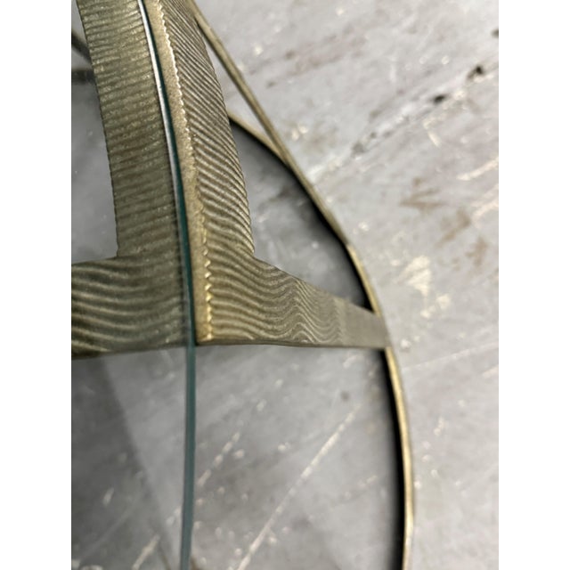 Mr Brown Glass / Silver Leaf coffeeTable That Is 30” Round. For Sale - Image 4 of 5