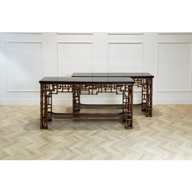 Hollywood Regency Tommy Bahama Home Royal Kahala Console Table For Sale - Image 3 of 5