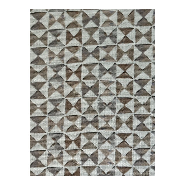 Emily Daws Kaleidoscopes Fabric Belgium Linen 2 Yards in Copper For Sale