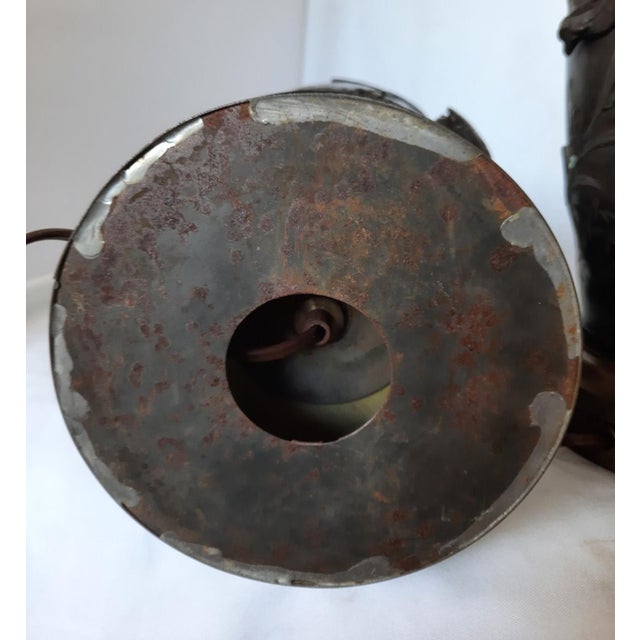 Late 19th Century Antique Japanese Meiji Bronze Bird Vases Table Lamps - a Pair For Sale - Image 5 of 5