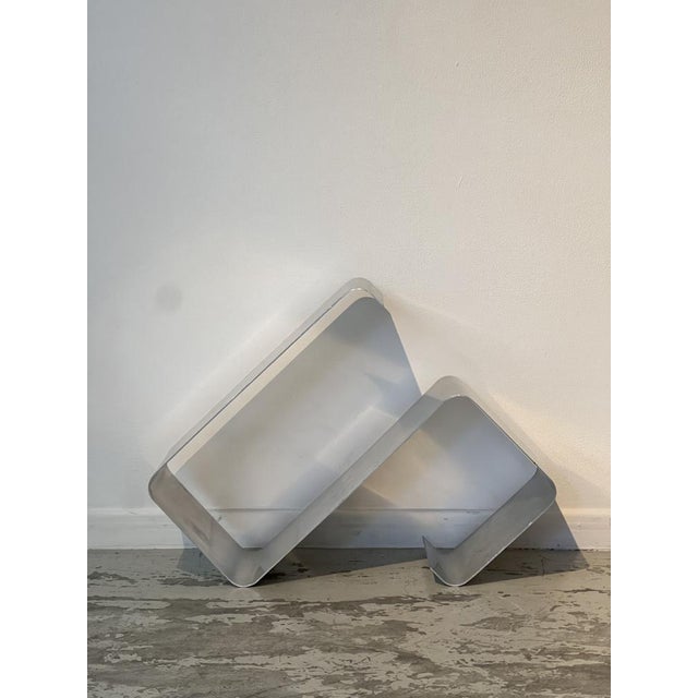 Zigzag Wall Shelves by Joëlle Ferlande & François Monnet for Kappa Uginox, 1970s, Set of 5 For Sale - Image 10 of 18