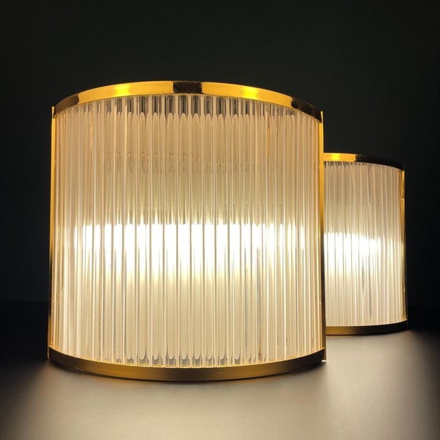 1970s Art Deco Murano Wall Lamps by De Majo, Italy, 1970s , Set of 2 For Sale - Image 5 of 17