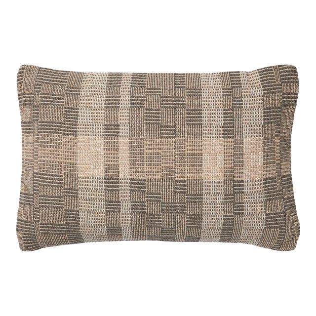 Amber Lewis x Loloi Bea Charcoal / Natural 13'' x 21'' Cover with Poly Pillow For Sale