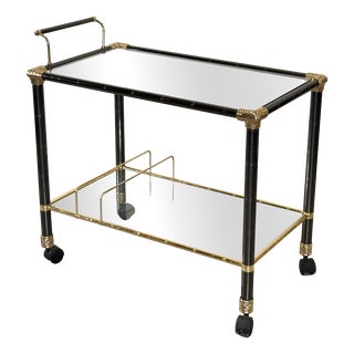 Brass and Glass Bar Trolley, 1970s For Sale