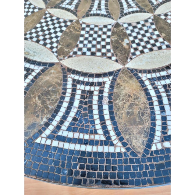 Italian Mosaic Round Dining TableItalian Handmade Multi Color Mosaic