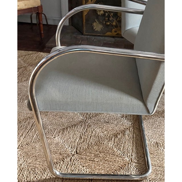 Ludwig Mies van der Rohe Mid Century Knoll International Brno Tubular Chrome Cantilever Chair - Signed and Dated 1979 For Sale - Image 4 of 11