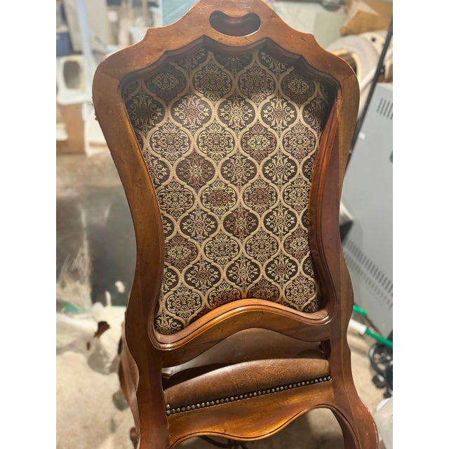 Brown Set of 12 John-Richard Upholstered Dining Chairs With Leather Seats For Sale - Image 8 of 15