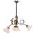 French brass chandelier Brass arm with five white reeded mat glass shades Diameter ceiling rose E27 / E26 Up to 250V...