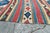 1880s Antique Large Kilim Rug Geometric Red Cream Blue Navy Wool Flatwoven Rug - 5'2" X 8'9" For Sale - Image 9 of 10