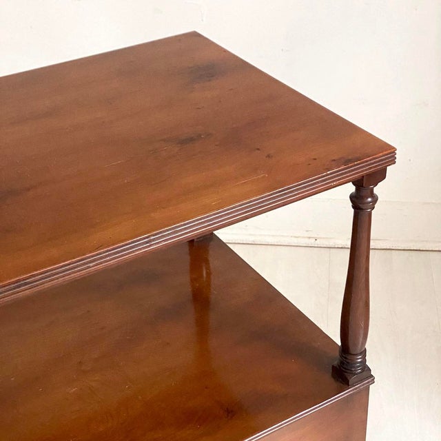 Wood Antique Mahogany Veneer Side Table, 1890s For Sale - Image 7 of 9