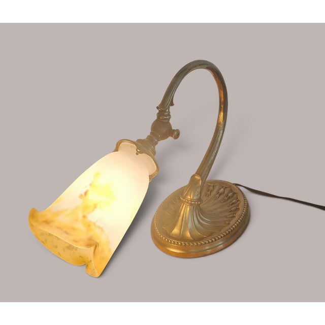 Gold Art Nouveau Lamp in Gilt Bronze and Pâte De Verre by Muller Frères for Muller Frères, 1900 For Sale - Image 8 of 18