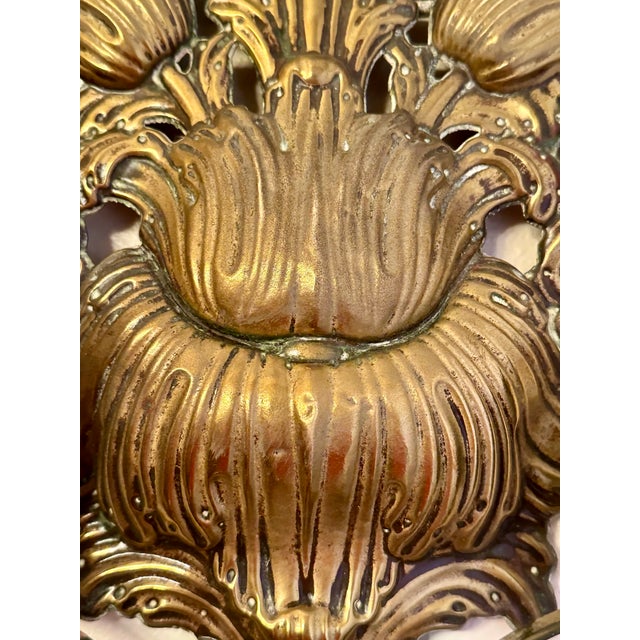 19th Century Italian Pair of Antique Brass Altar Palmettes For Sale - Image 15 of 15