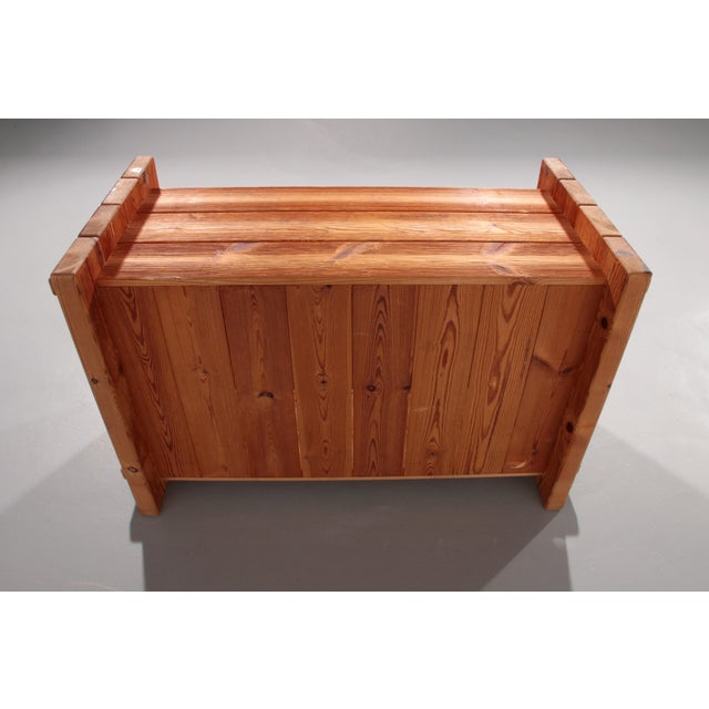 Brutalist Scandinavian Pine Cabinet by Hans Frydendal, 1970 For Sale - Image 10 of 12
