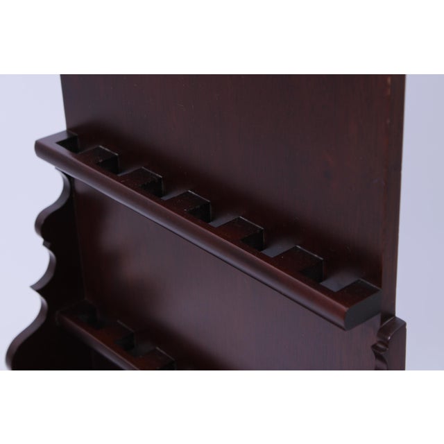Wood 1980s Colonial Williamsburg Virginia Metalcrafters Mahogany Spoon Display Rack For Sale - Image 7 of 12