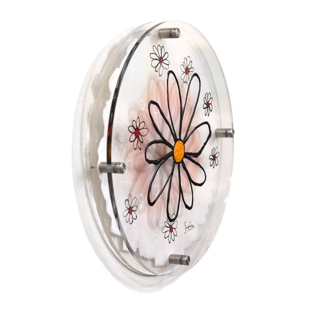 Plastic EchoLayer: Daisy Constellation - Expressionist Abstract Layered Original Artwork by Soren Grau For Sale - Image 7 of 10