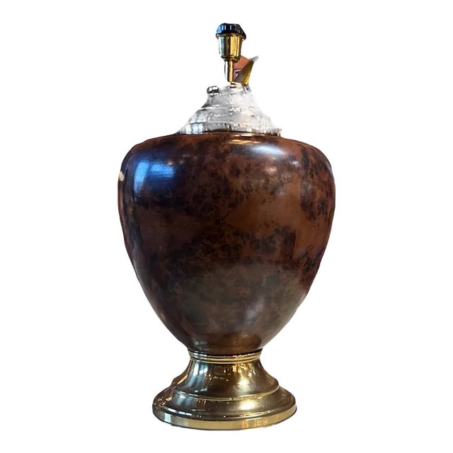 The Beautiful and Unique Briar Italian Table Lamp by Tommaso Barbi from the 1960s is an exceptional piece of lighting...