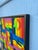 Striking period Op Art painting with nice coloration. Composition includes a repeated motifs and a lovely line meandering...