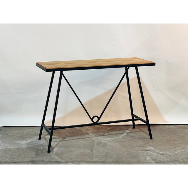 Outdoor 'Trapèze' Teak Console by Design Frères For Sale In Los Angeles - Image 6 of 9