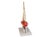 Charming 1950s English pond boat displayed on a later whitewashed stand, featuring a vivid red painted hull with simple...