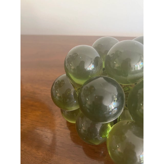 60s/70s Vintage Green Lucite Grape Cluster On Driftwood By Vintage Designer