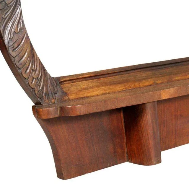 1940s Hand-Carved Walnut Mirror with Shelf by Osvaldo Borsani, 1930s For Sale - Image 5 of 7
