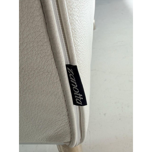 Animal Skin White Leather Barocco Sofa Model 1320 by Zanotta, Italy 1980 For Sale - Image 7 of 7