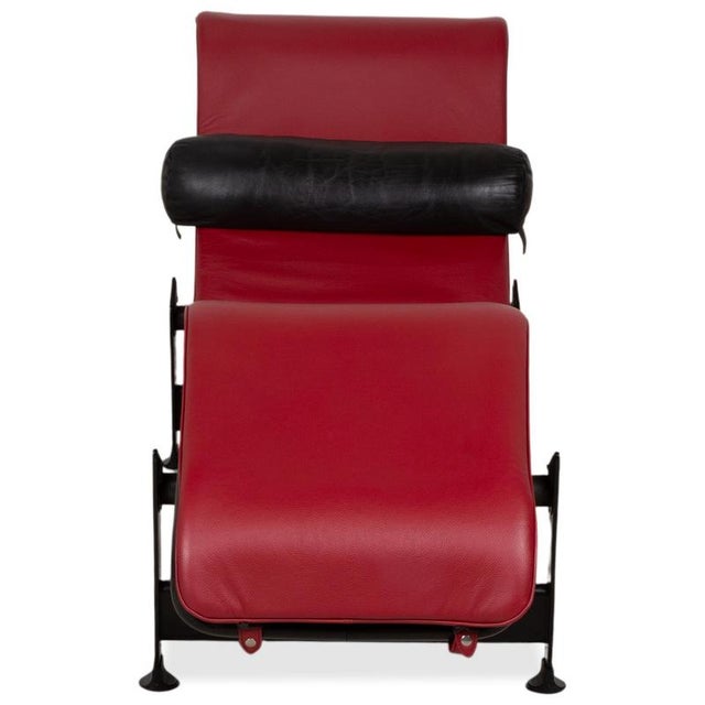 Bauhaus LC 4 Leather Chaise Lounge in Red by Le Corbusier for Cassina For Sale - Image 15 of 16