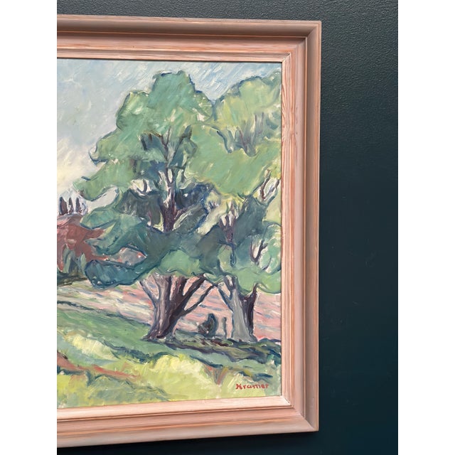 Kramer, Landscape Composition, 1950s, Oil on Canvas, Framed For Sale - Image 4 of 14