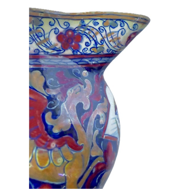 Vintage Handpainted Etruscan Style Gryphon & Soldier Pitcher For Sale - Image 11 of 14