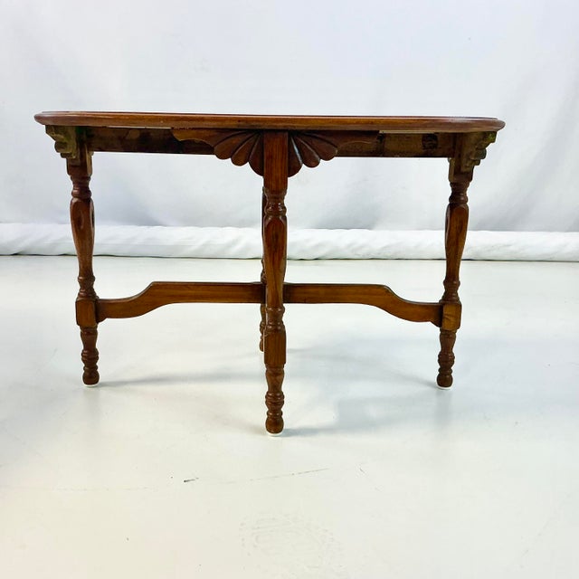 English Early 20th C Antique Edwardian Chippendale English Pine Side Table, Hand Carved & Turned. For Sale - Image 3 of 16
