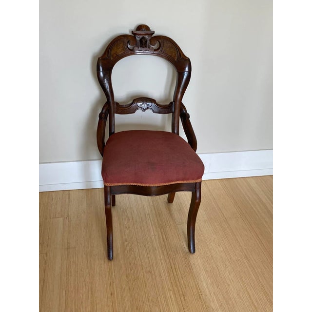 1920s Antique Traditional Carved Mahogany Side Chair For Sale - Image 9 of 9