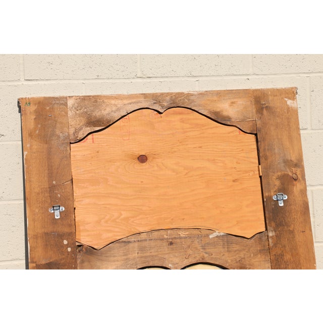 French 1950s Painted Trumeau Wall Mirror With Floral & Instrument Motif | Carved Wood Frame For Sale - Image 17 of 18