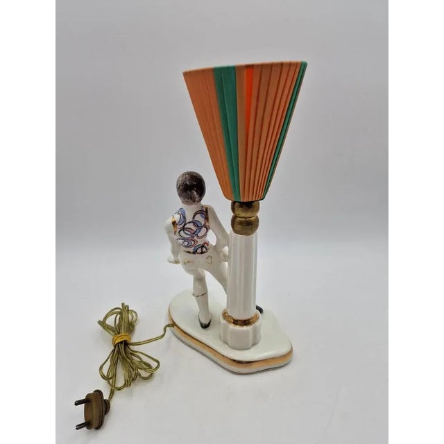 Polish Ceramic Bedside Lamp, 1950s For Sale - Image 3 of 11