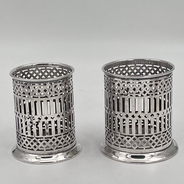 1940s Bernard Rice's Sons Inc. Silverplate Condiment Holders - A Pair For Sale - Image 11 of 13