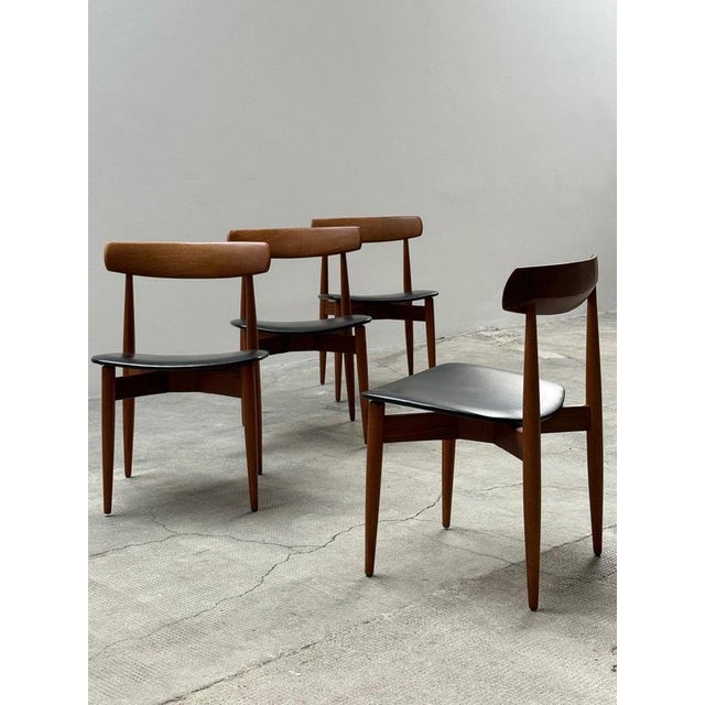 Black Vintage Danish Dining Chairs in Teak and Black Leather by H.W. Klein for Bramin, Denmark, 1960s, Set of 4 For Sale - Image 8 of 16
