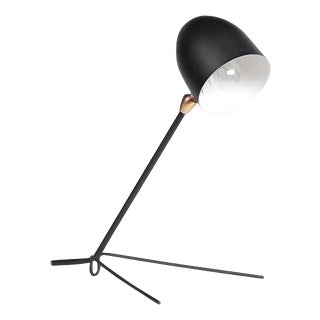 Mid-Century Modern Black Cocotte Table Lamp in Aluminum, Brass and Steel by Serge Mouille For Sale