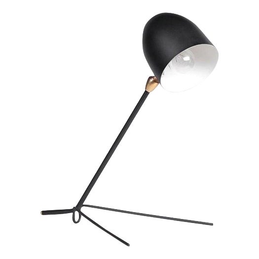 Mid-Century Modern Black Cocotte Table Lamp in Aluminum, Brass and Steel by Serge Mouille For Sale