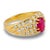 Mid 20th Century Mid 20th Century French Gia 1.00 Carat Burma Ruby Diamond 18k Yellow Gold Ring, Size 6.25 For Sale - Image 5 of 7