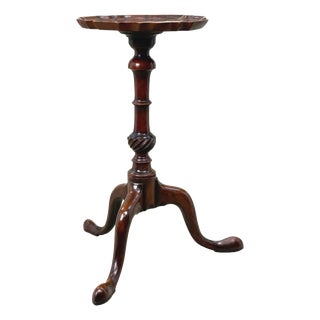 Antique George III Mahogany Kettle Stand with Piecrust Top, 1760 For Sale