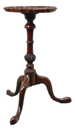 Antique George III Mahogany Kettle Stand with Piecrust Top, 1760