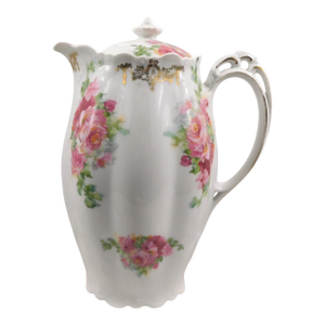1950s Heinrich & Co. Teapot of Chocolate Pot With Pink Roses