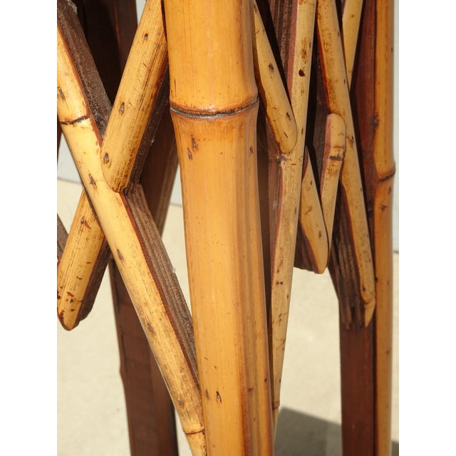 Vintage French Counry Bamboo Rattan Plant Stand ~ Side Table For Sale - Image 13 of 14