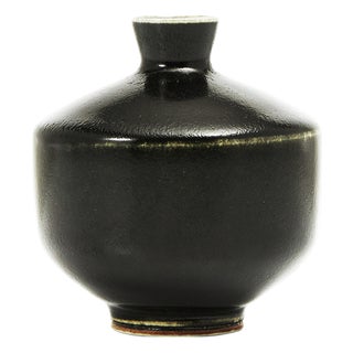 Vintage Black Vase by Berndt Friberg for Gustavsberg, 1960s For Sale