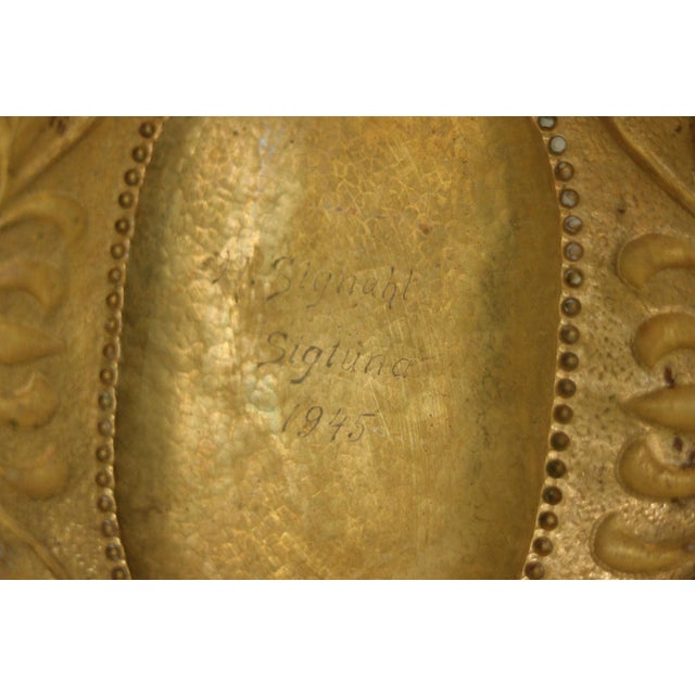 Gold Mid-Century Swedish Brass Double Arm Sconces, 1945s, Set of 2 For Sale - Image 8 of 12