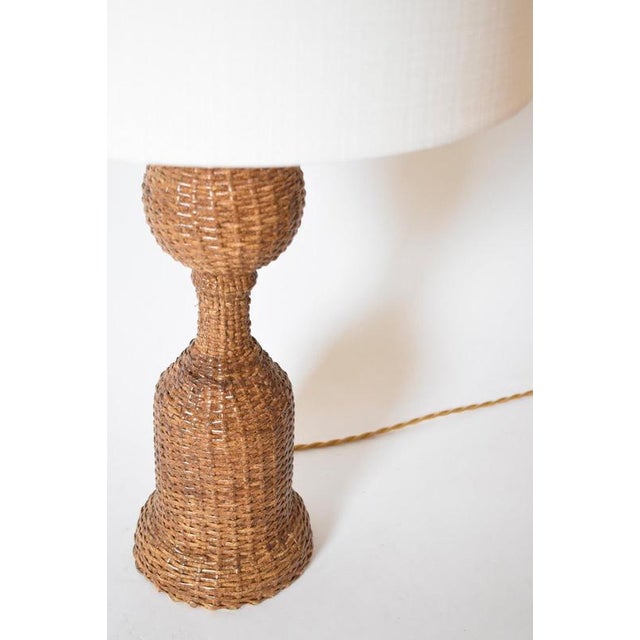 1970s Rattan Skin Baluster Table Lamp, 1970s For Sale - Image 5 of 6