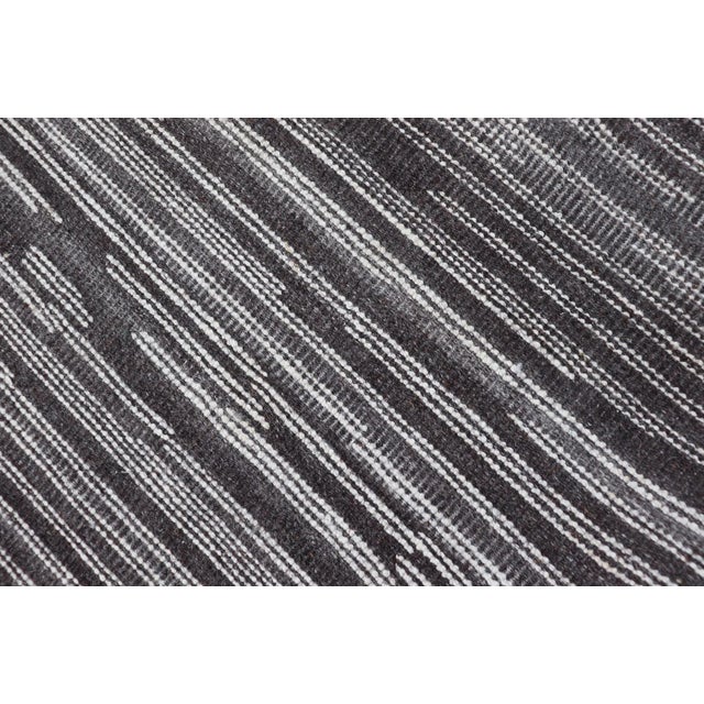 Keivan Woven Arts Modern Runner With in Charcoal 3 X 13'5 For Sale - Image 11 of 11